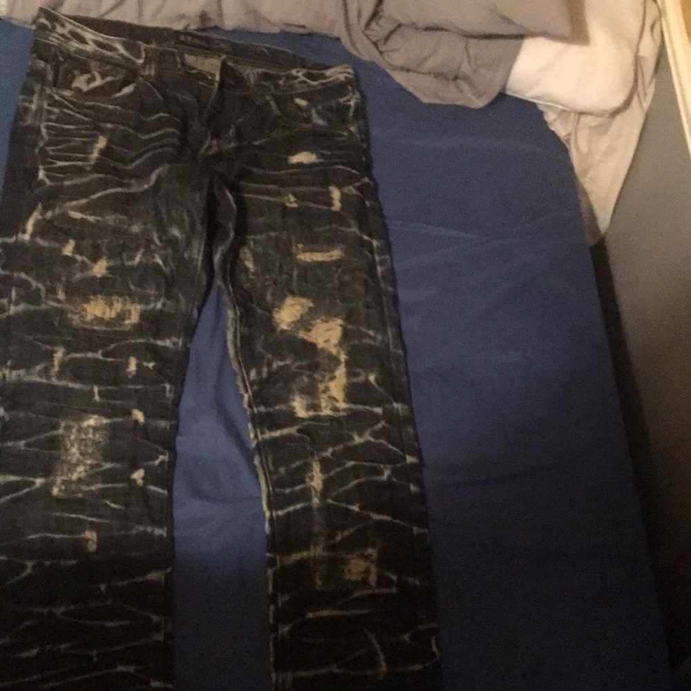 Bleached ripped jeans